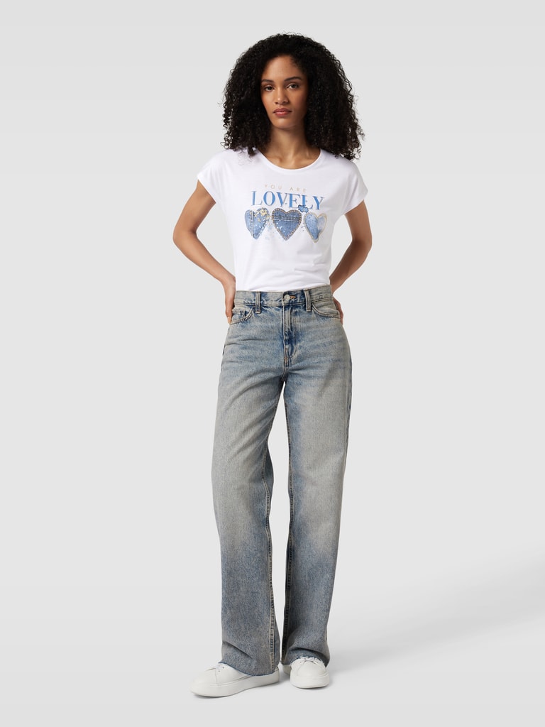 Montego T-Shirt mit Viskose-Anteil und Motiv-Print (weiss) online 