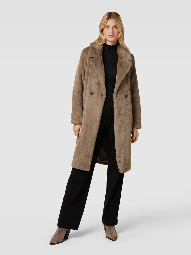 YAS Lange jas met reverskraag, model 'MARGOT' in ecru online kopen | P&C