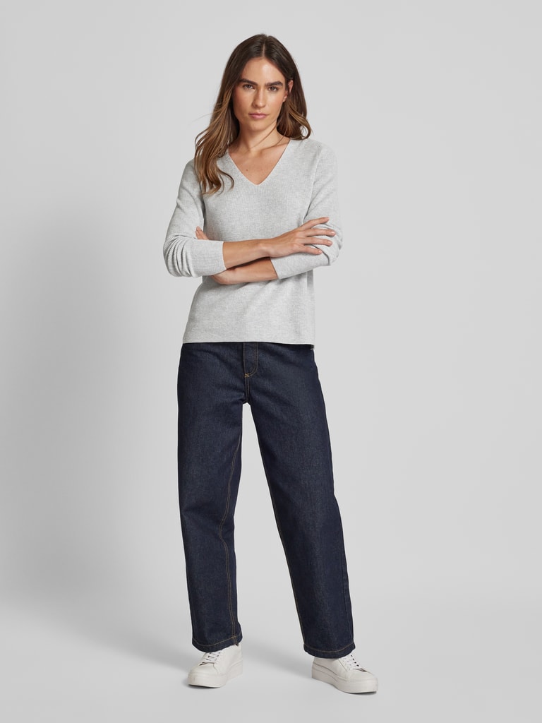 Marc Cain Strickpullover Mit Abgerundetem V-Ausschnitt (royal) Online