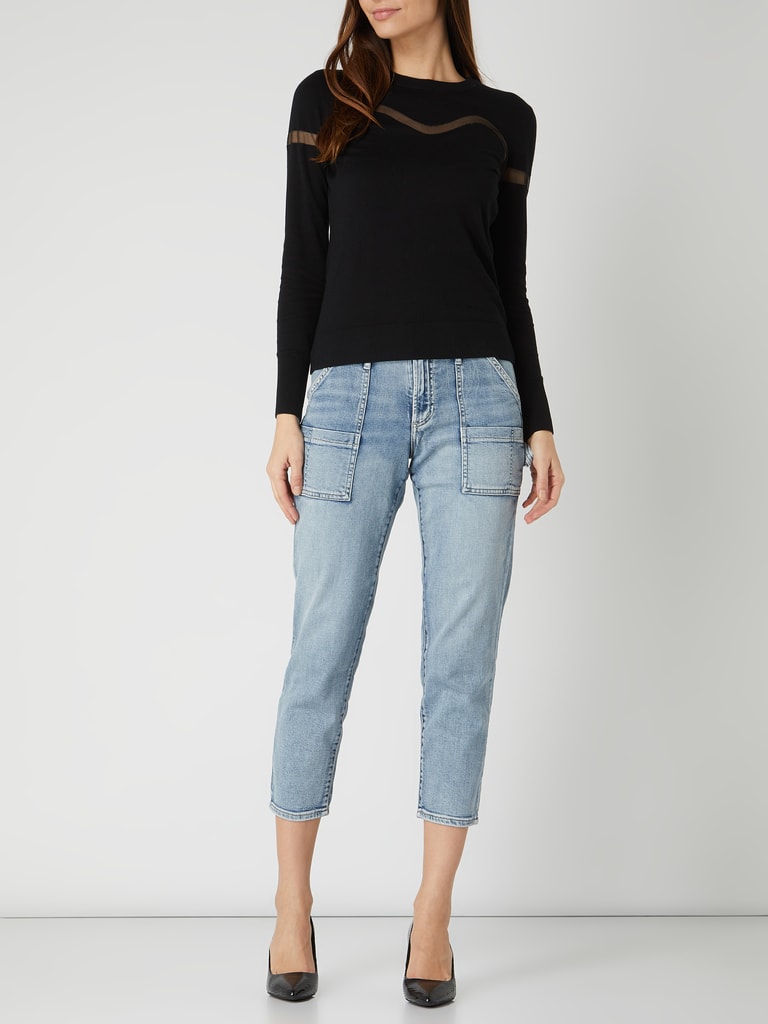 ARMANI EXCHANGE Pullover mit leicht transparentem Kontrasteinsatz 