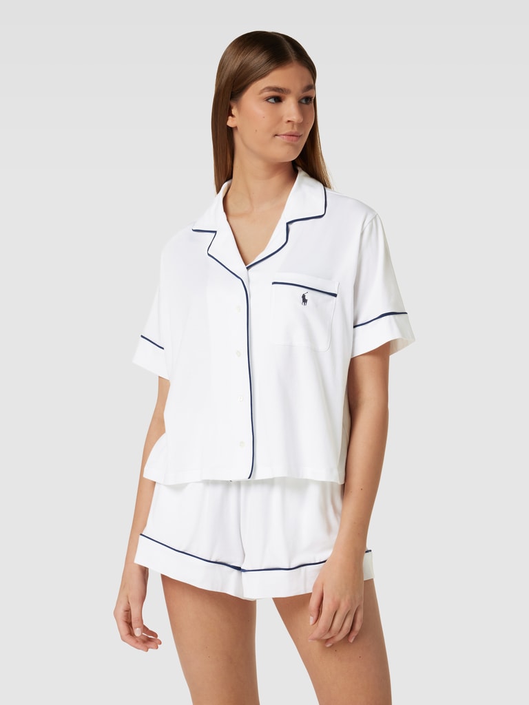 Pyjama Lable Polo Ralph Lauren Pyjama mit Label-Stitching (weiss) online kaufen