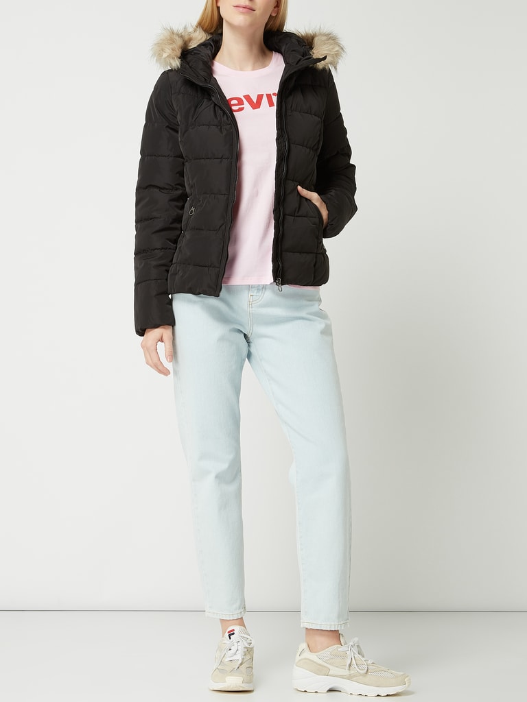 Vero Moda Steppjacke mit Webpelz und Watttierung (black) online kaufen