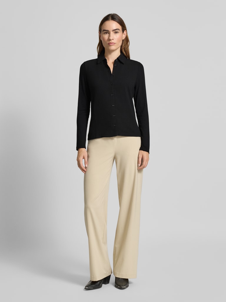 Betty Barclay Shirt Met Lange Mouwen Van Een Mix Van Viscose En Elastaan Met Ronde Hals Zwart 1745492
