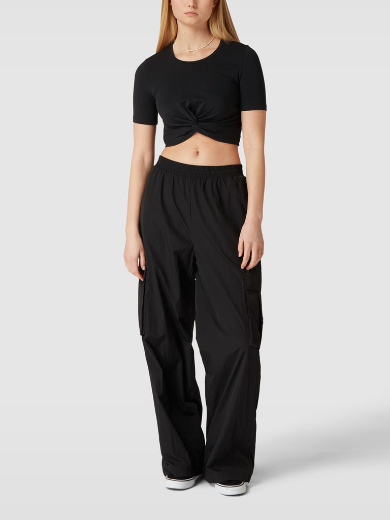 Noisy May Nmdrakey Twiggi Maglietta A Maniche Lunghe Donna – Cropped Con Nodo, Costina, Colore Noos - 5