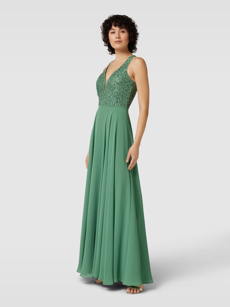 V.M. Abendkleid mit Zierbesatz (hellgruen) online kaufen