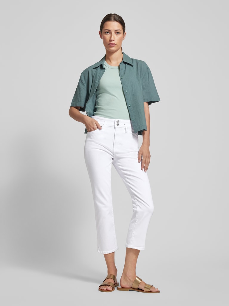 s.Oliver RED LABEL Slim Fit Hose in verkürzter Passform (weiss  