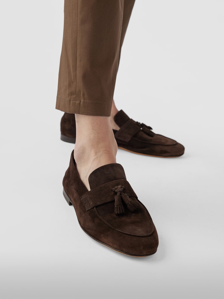 Officine Creative Tassel-Loafer aus Veloursleder (mittelgrau 