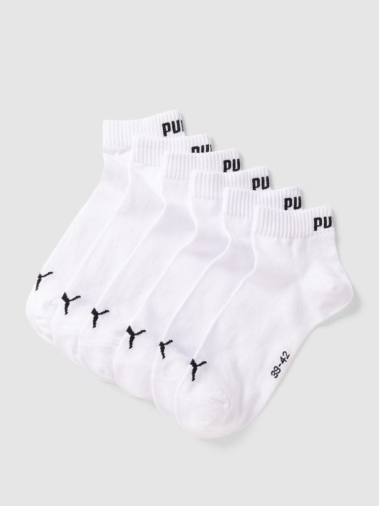PUMA Sneakersocken mit Label-Print Modell 'Quarter Plain' im 6er-Pack (weiss) online kaufen