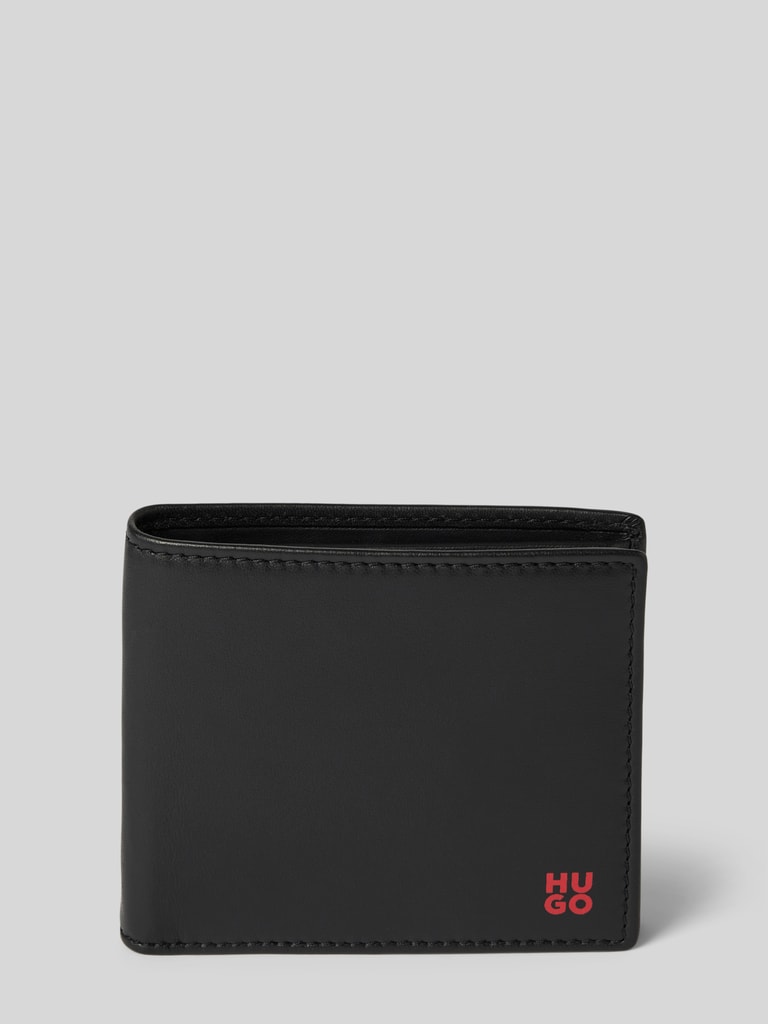HUGO Lederportemonnaie mit LabelPrint Modell 'Tibby' (black) online kaufen