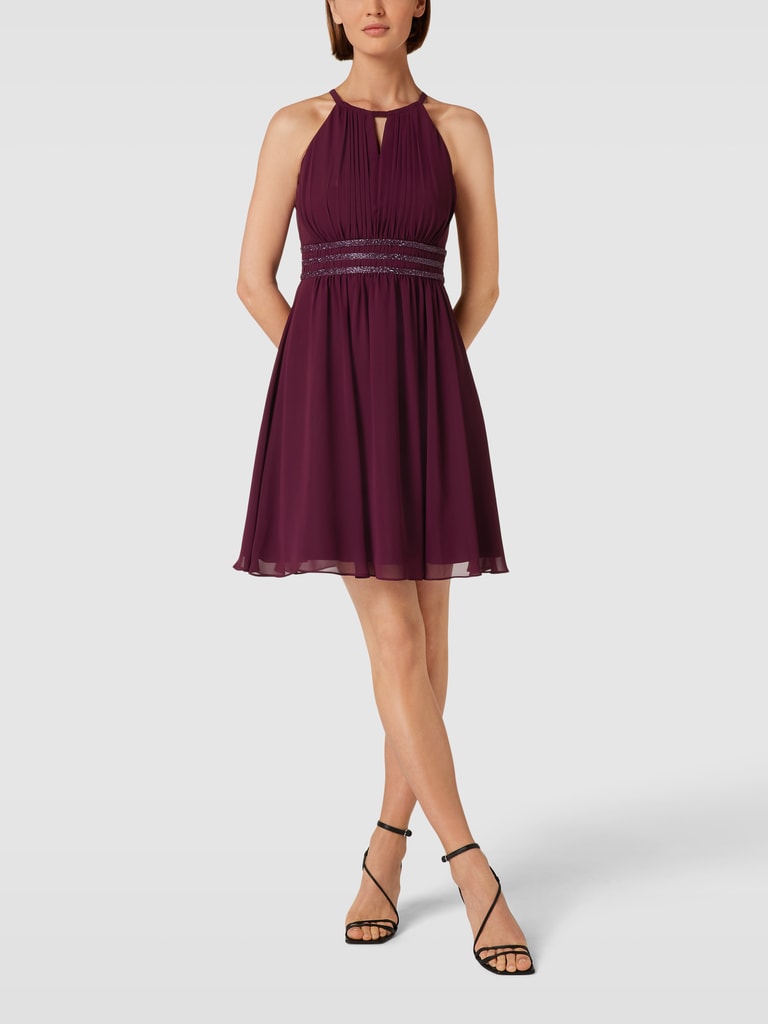 Jake*s Cocktail Cocktailkleid mit Taillenpasse mit Paillettenbesatz