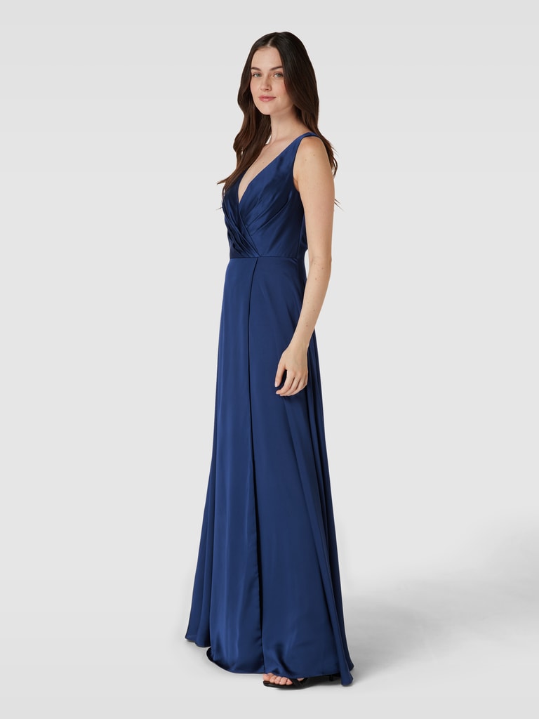 LUXUAR FASHION Abendkleid mit V-Ausschnitt (dunkelblau) online kaufen