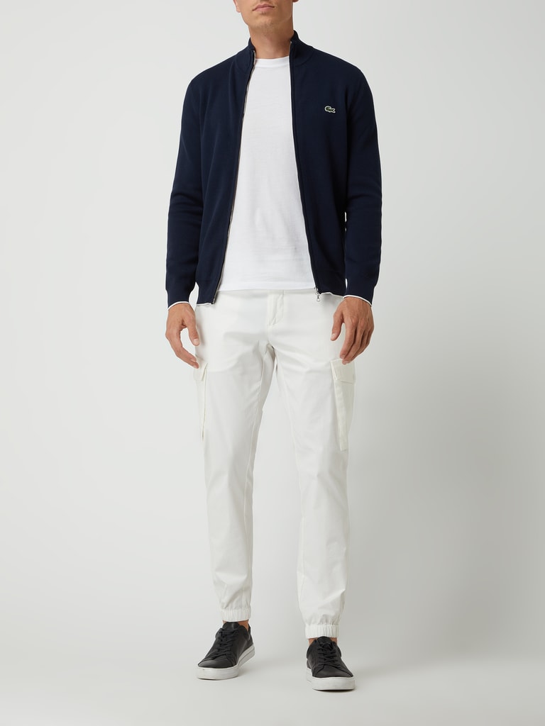 Lacoste Classic Fit Strickjacke mit Stehkragen (marine) online kaufen