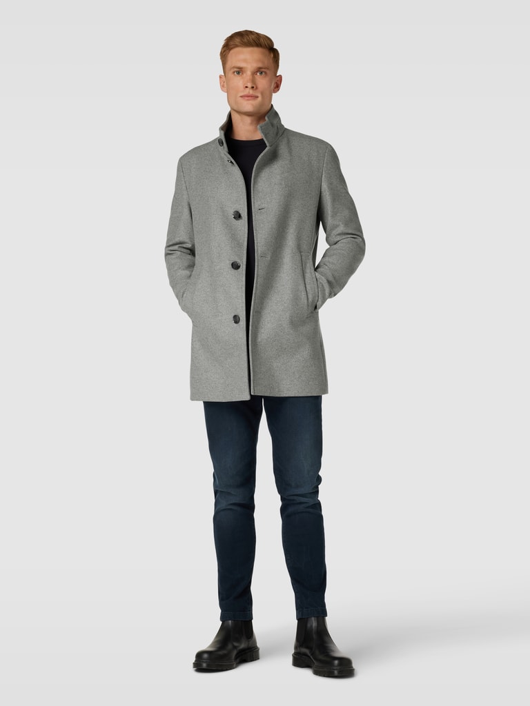 Strellson Mantel mit Stehkragen Modell 'Finchley' (hellgrau) online kaufen