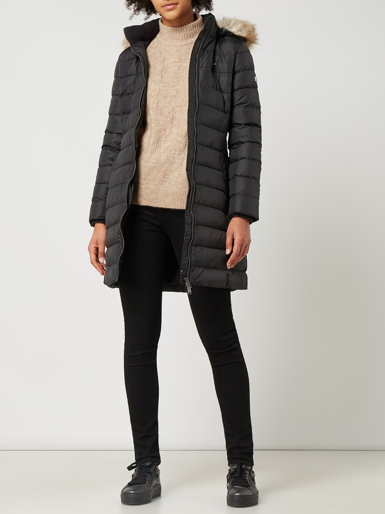 Tommy Jeans Daunenmantel mit abnehmbarer Kapuze (black) online kaufen