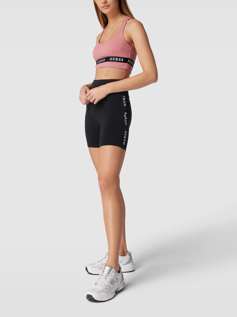 Guess Activewear Korte sportbroek met labeldetails, model 'ALINE' in zwart online kopen | P&C