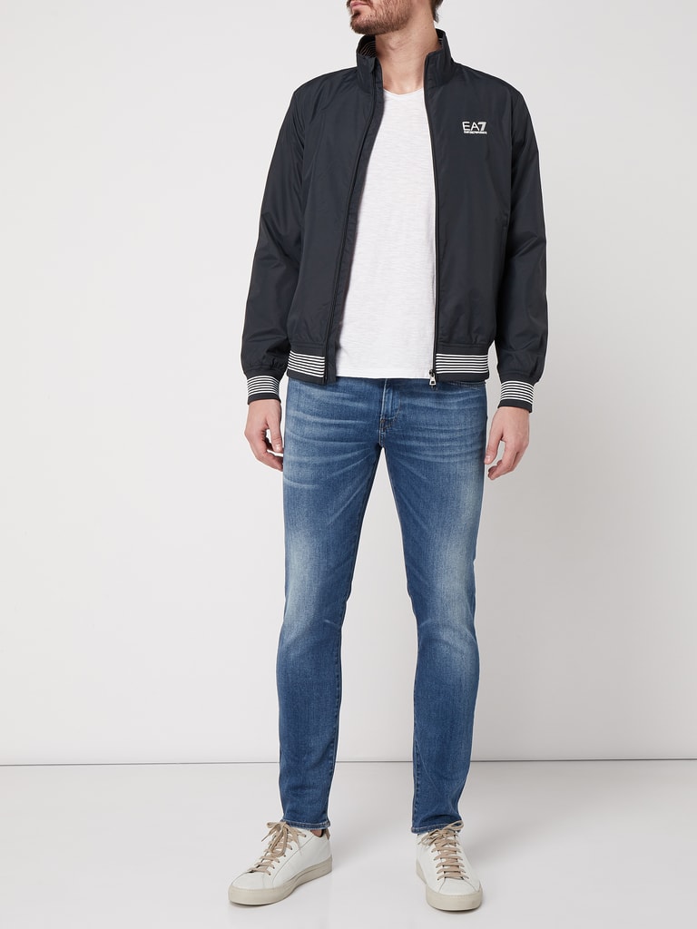 EA7 Emporio Armani Blouson mit Logo-Print (dunkelblau) online kaufen