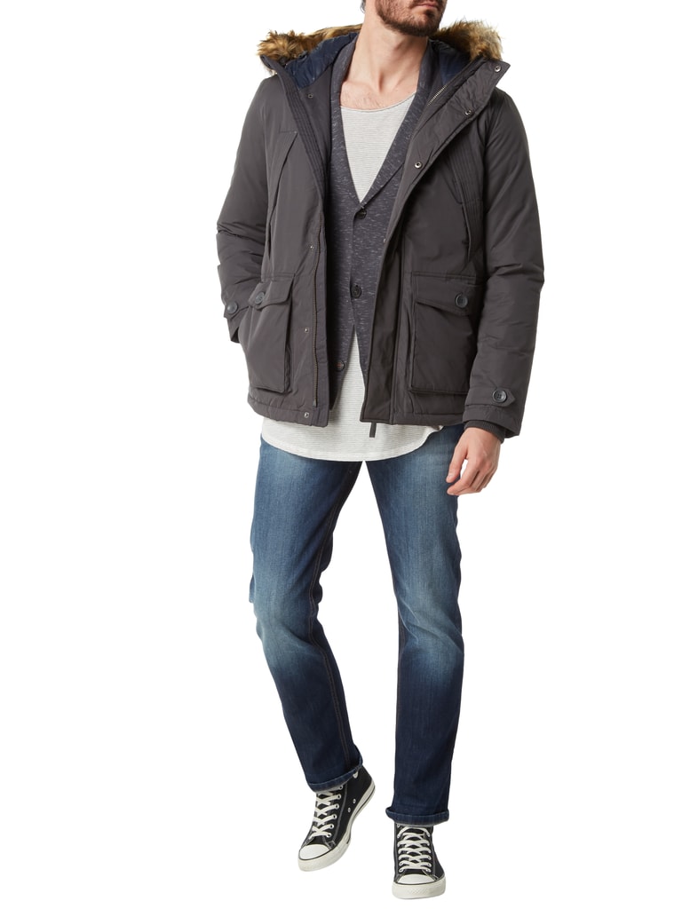Jack & Jones Jacke mit abnehmbarem Webpelzbesatz - wattiert 