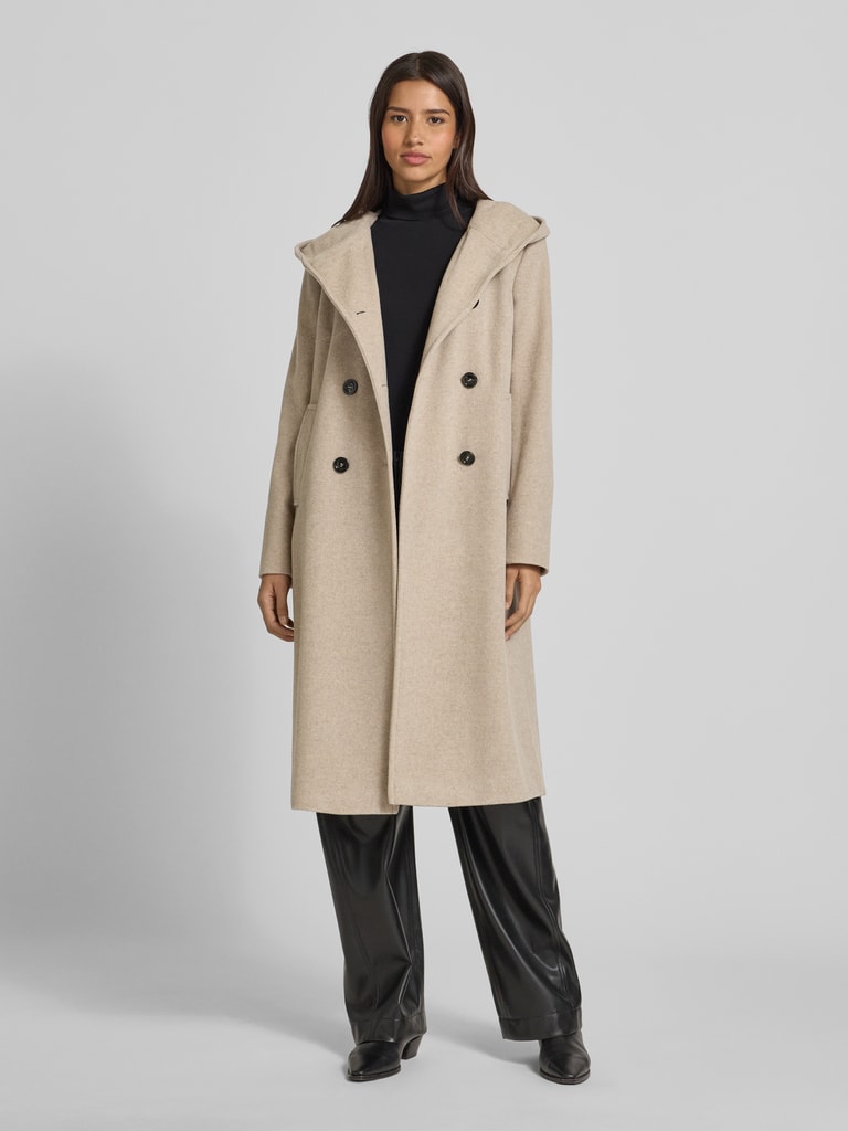 Klassischer Mantel Beige Gil Bret Wollmantel Mit Stehkragen GIL