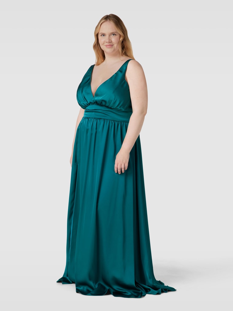 My Mascara Curves PLUS SIZE Abendkleid mit V-Ausschnitt (gruen 