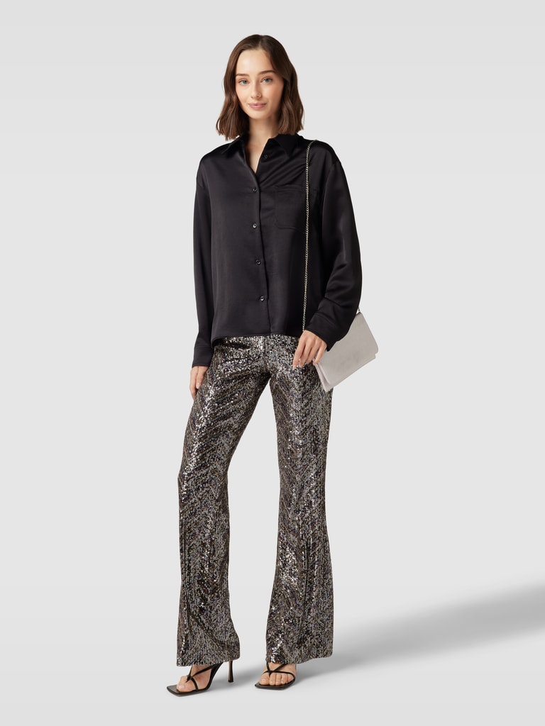 Joggingbroek voor dames, brede damesbroek met hoge taille en pailletten, losjes gedrapeerd, wijde pijpen, modieuze vrijetijdsbroek, joggingbroek, korte maat, Bu3., M Joggingbroek voor dames, brede damesbroek met hoge taille en pailletten, losjes gedrapeerd, wijde pijpen, modieuze vrijetijdsbroek, joggingbroek, korte maat, Bu3., M