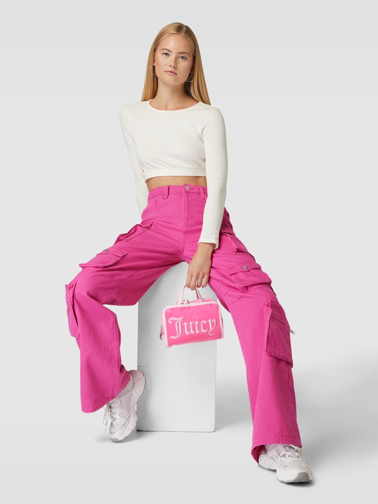 Juicy CoutureKosmetiktasche mit Label-Stitching Modell 'IRIS' in pink