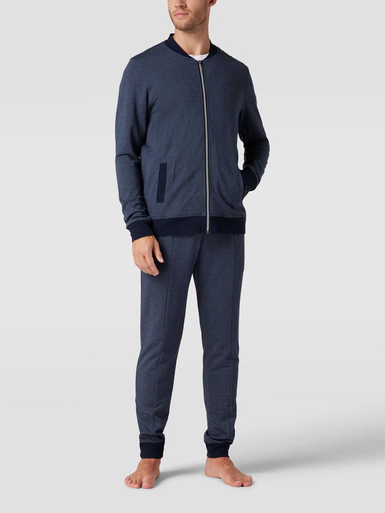 Schiesser Uomo Sweatjacke Pigiama – Giacca Lounge Blu Scuro Mix&Relax