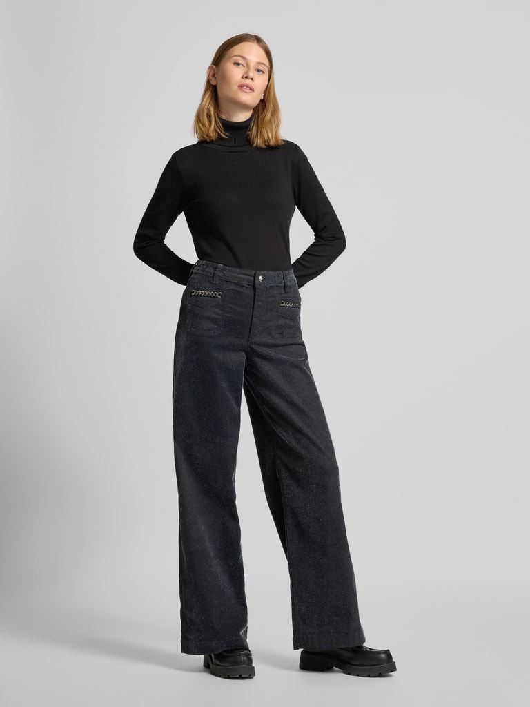 MOS MOSH Wide leg jeans met effectgaren, model 'Colette' in