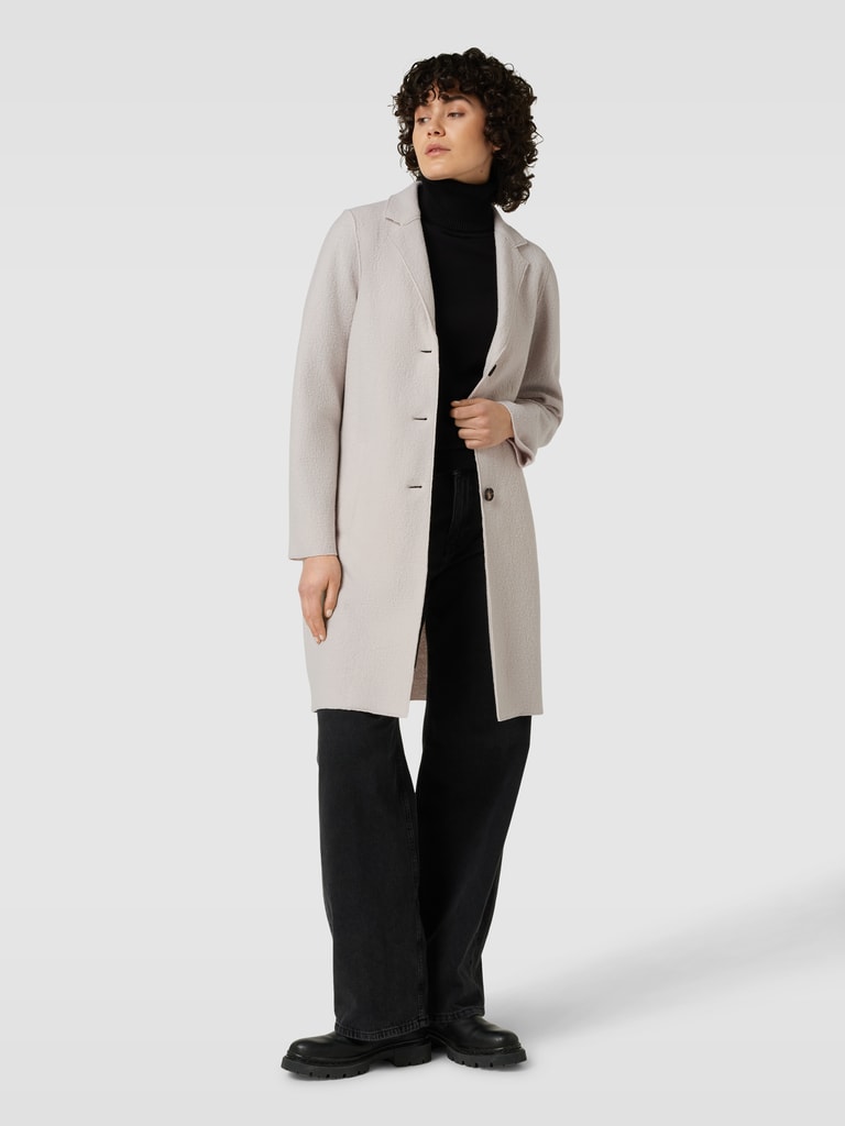 Oui Mantel aus Schurwolle mit Knopfleiste (stein) online kaufen