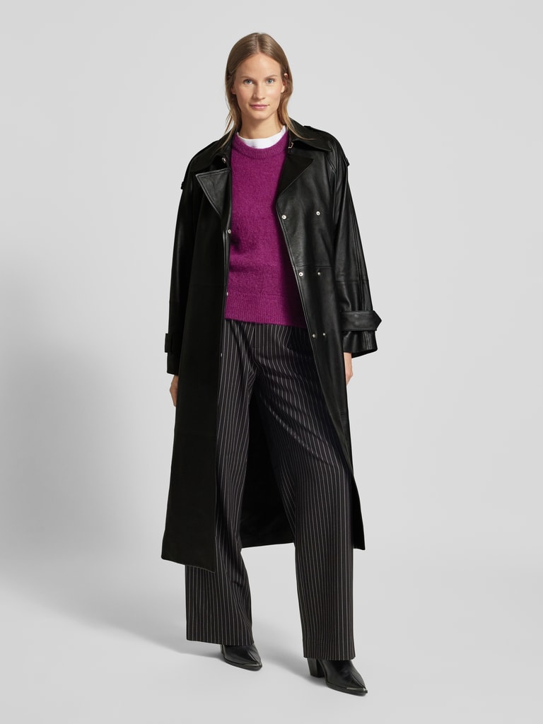 Ivy Oak Mantel mit Bindegürtel Modell 'LILITH' (black) online kaufen