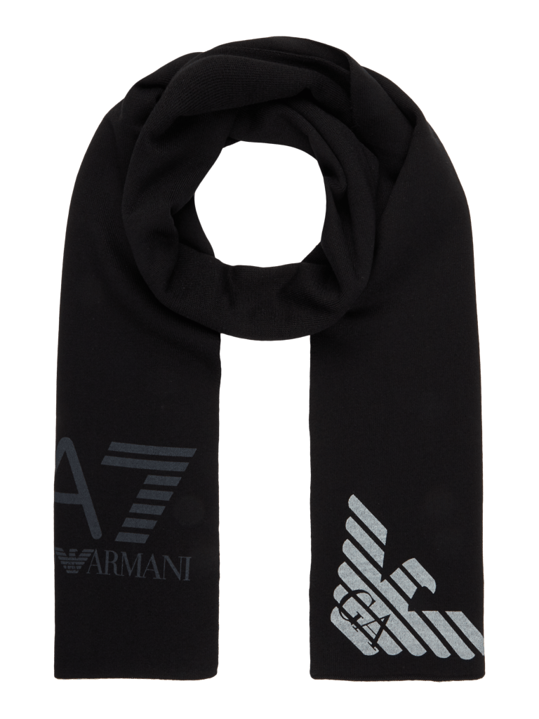 Ea7 Emporio Armani Schal Mit Eingearbeitetem Logo Schwarz Online Kaufen