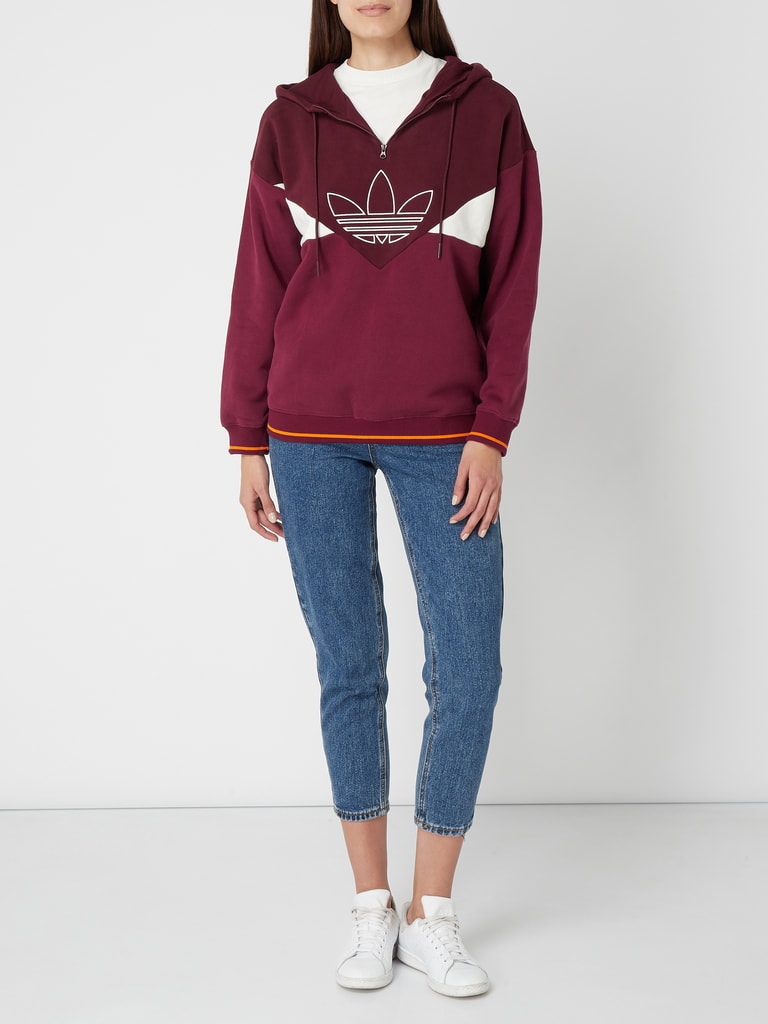 adidas Originals Hoodie mit Logo Stickerei dunkelrot online kaufen