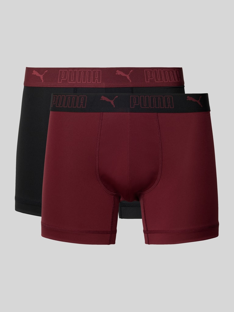 PUMA Boxershorts mit elastischem Logo-Bund im 2er-Pack (bordeaux