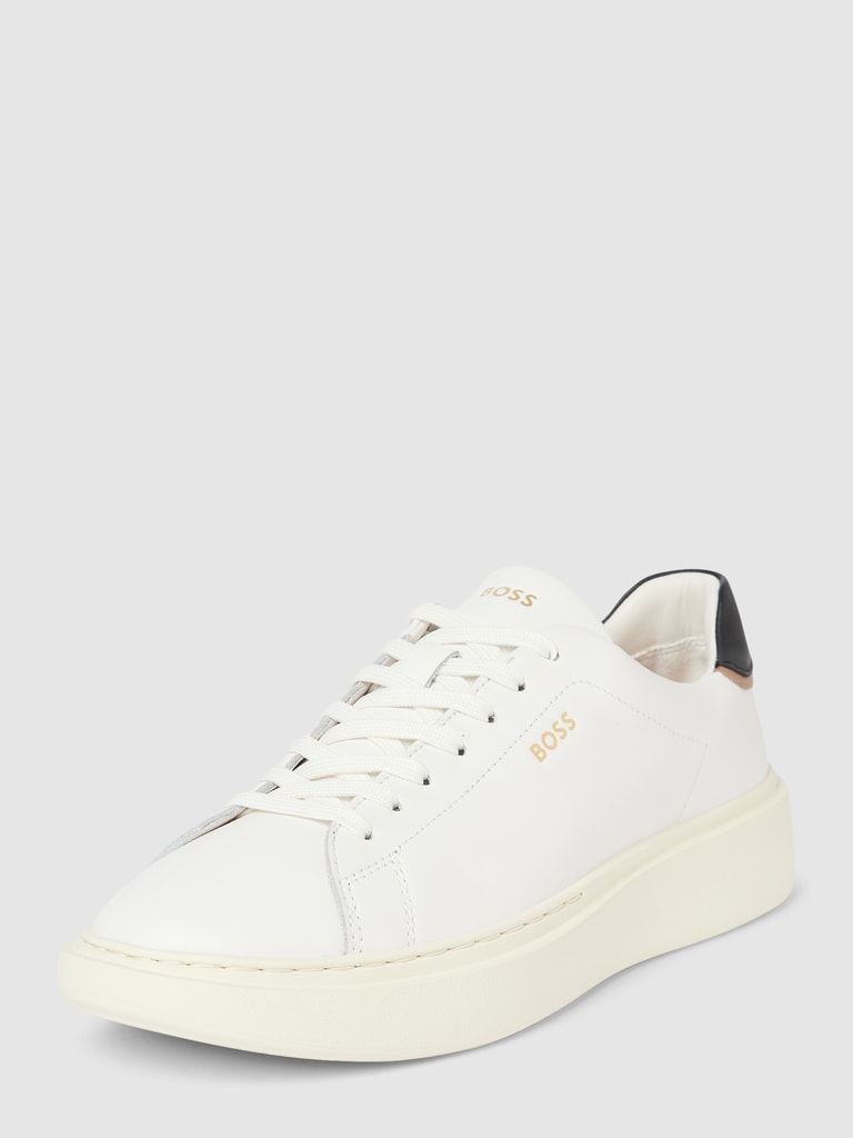 BOSS Sneaker aus Leder mit Kontrastbesatz Modell 