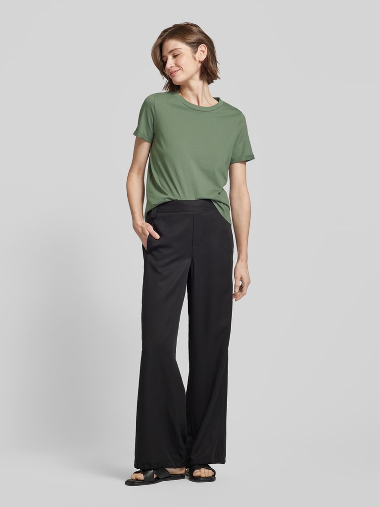 VERO MODA T-Shirt Donna Con Stampa A Lettere - Cotone Biologico - Vestibilità Regolare, Girocollo, Maniche Corte - Bianca