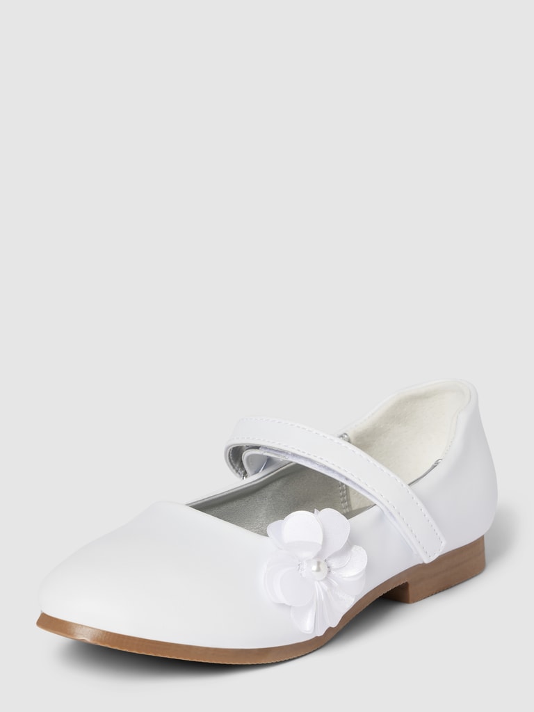 Belafit Pantoffel met bloemenapplicatie Zwart