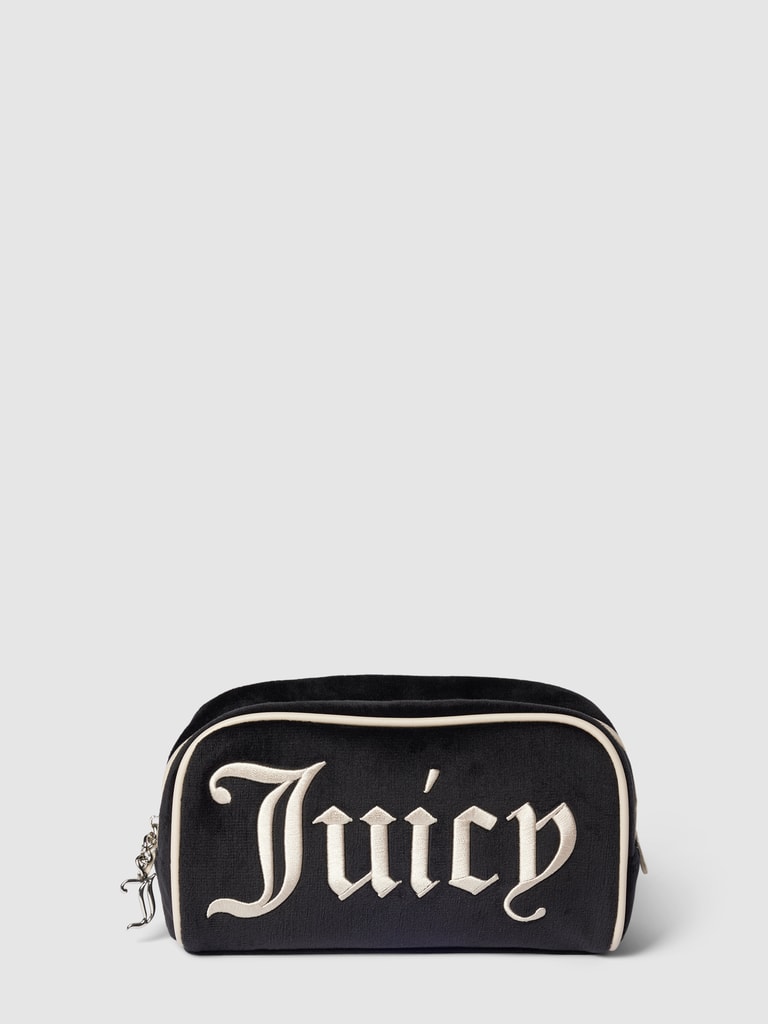 Juicy CoutureKosmetiktasche mit Label-Stitching Modell 'IRIS' in schwarz