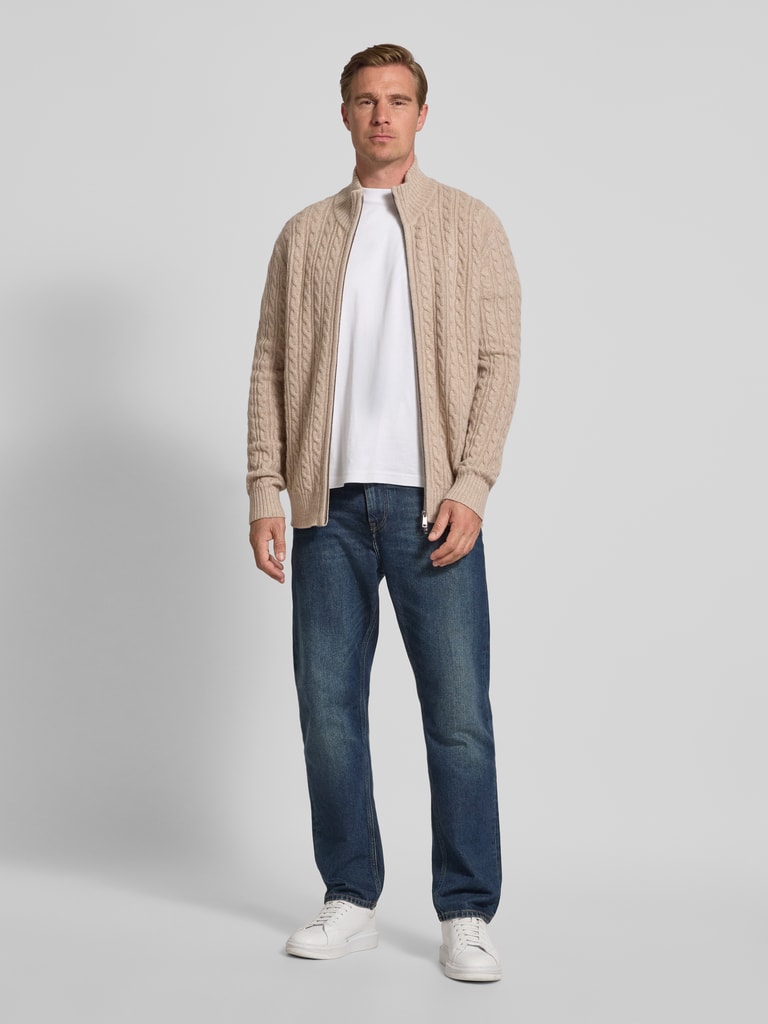 Christian Berg Men Strickjacke mit Kaschmir-Anteil (beige melange