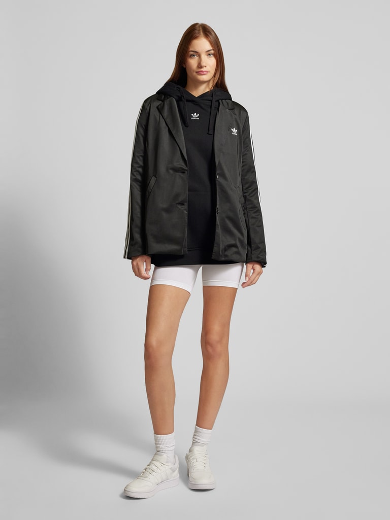 adidas Originals Oversized hoodie met labelstitching in zwart online ...