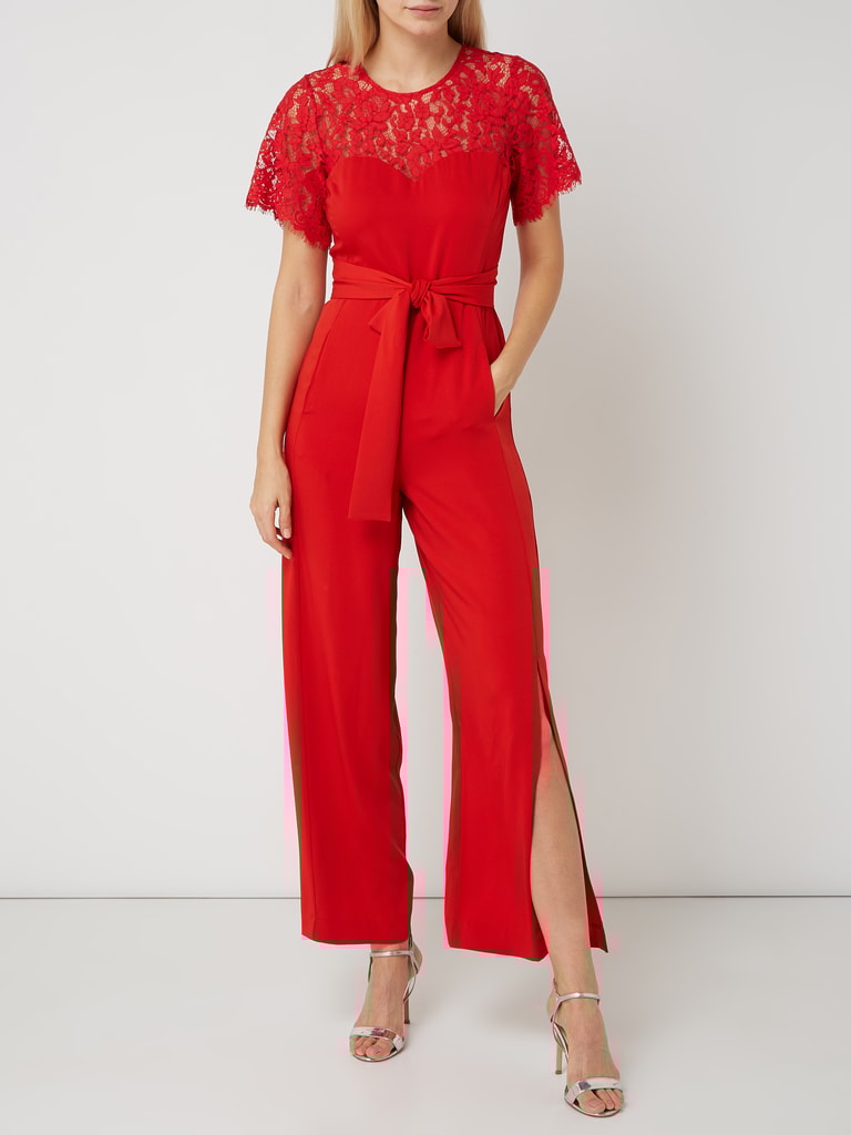 Guess Jumpsuit met gebloemd kant in rood online kopen P&C