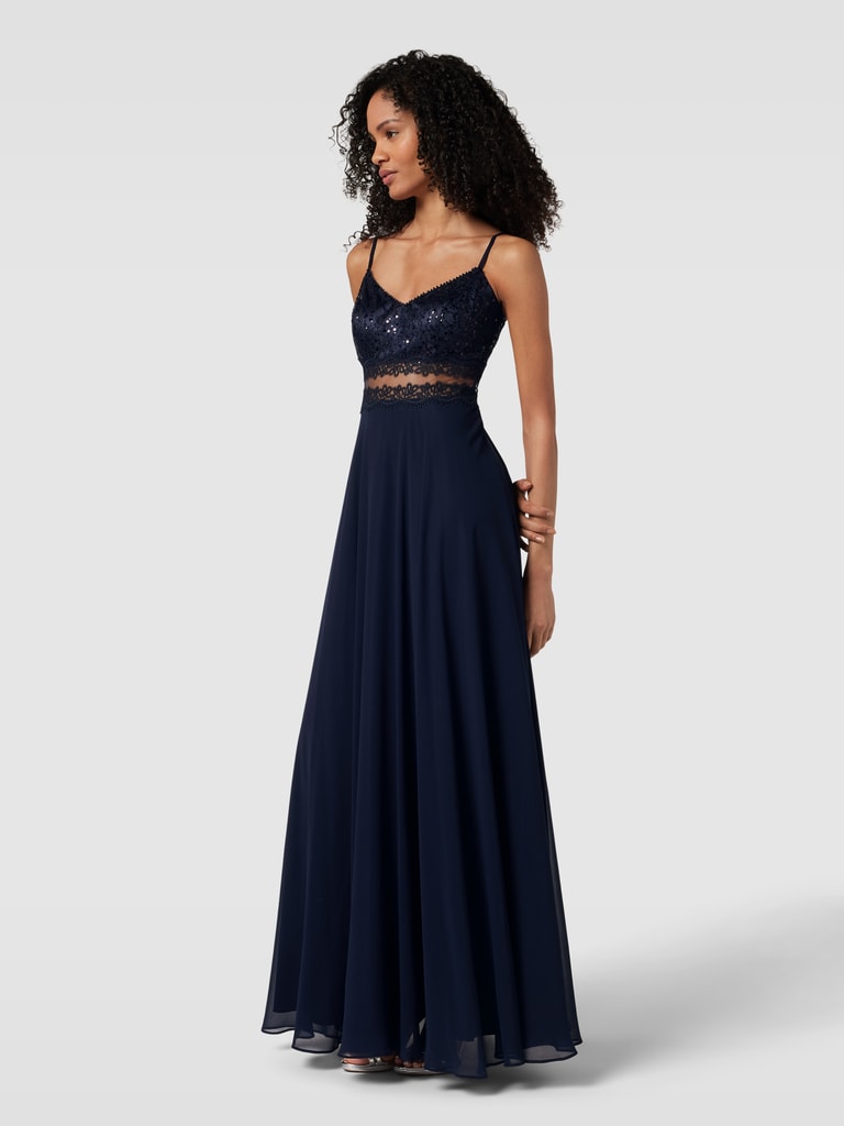 V.M. Abendkleid mit Paillettenbesatz (dunkelblau) online kaufen 