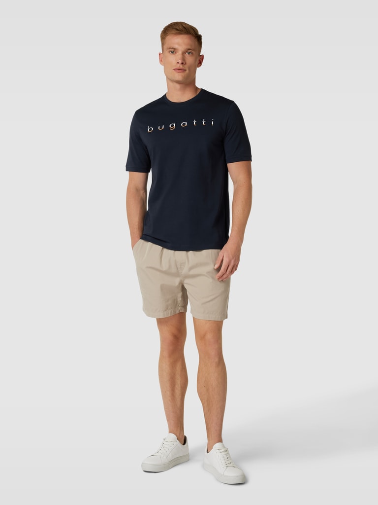 T-Shirt Uomo Bugatti – Girocollo, Puro Cotone, Vestibilità Moderna, Lavabile, Con Logo Scritto, Per Uso Quotidiano