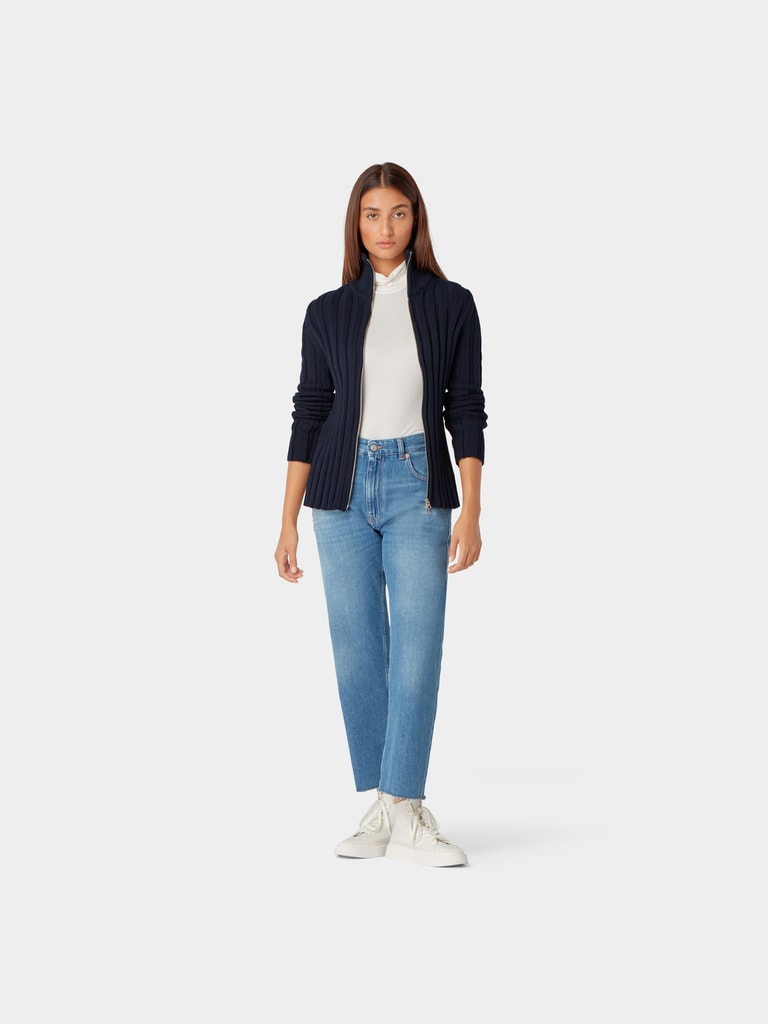 MM6 Maison Margiela Strickjacke mit Stehkragen (marine) online kaufen 