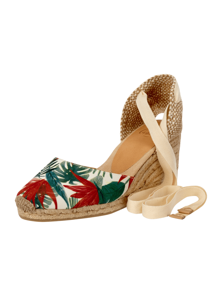 Castañer Espadrilles mit Keilabsatz und Schnürung (weiß) online kaufen