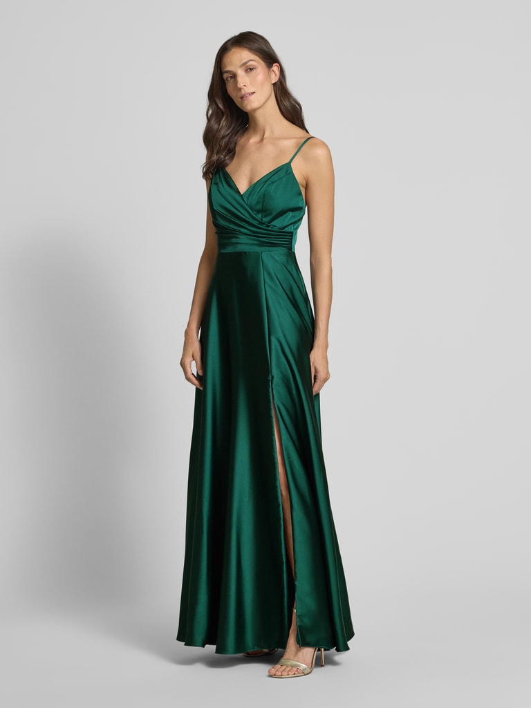 Grunes Tragerkleid Mit V Ausschnitt Aus Polyester