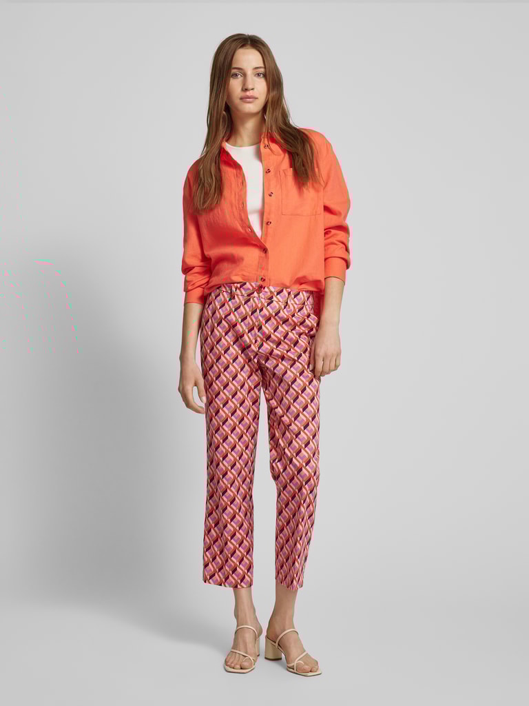 Betty Barclay Capribroek met all-over motief en steekzakken in rood ...