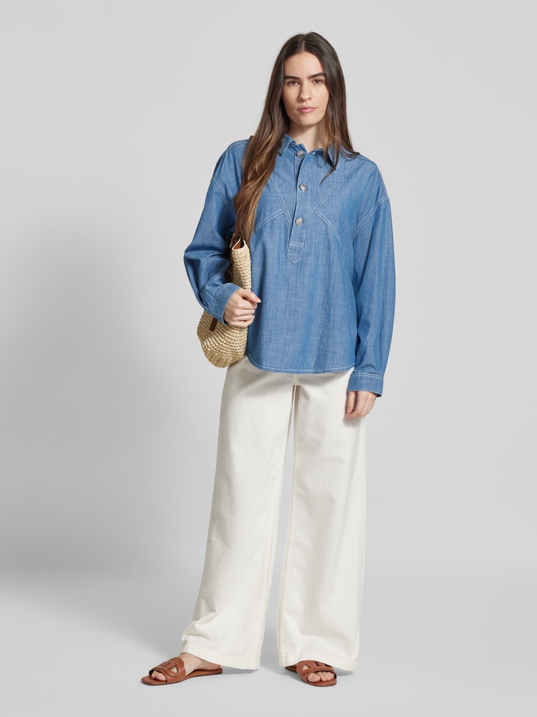 Lauren Ralph Lauren Cocktailjurk met boothals, model 'PETRA' in lichtblauw online kopen | P&C