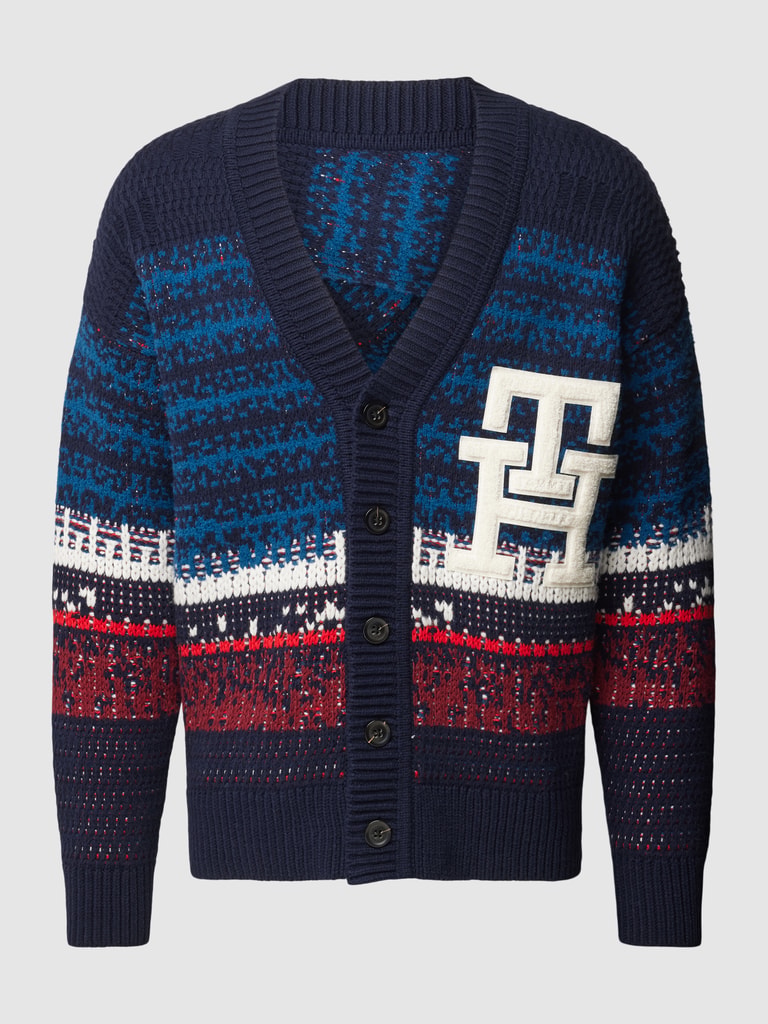 Tommy Hilfiger Oversized Strickjacke mit Label-Detail (marine 