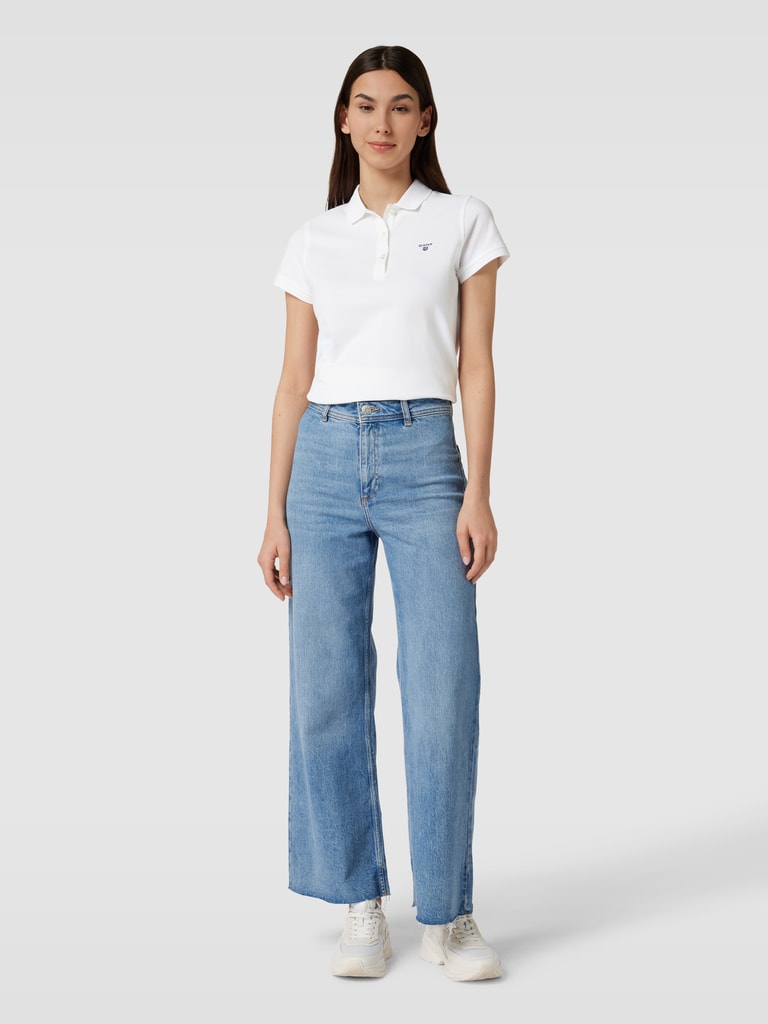 Gant Unisex White Solid Short Sleeves Polo Tshirt