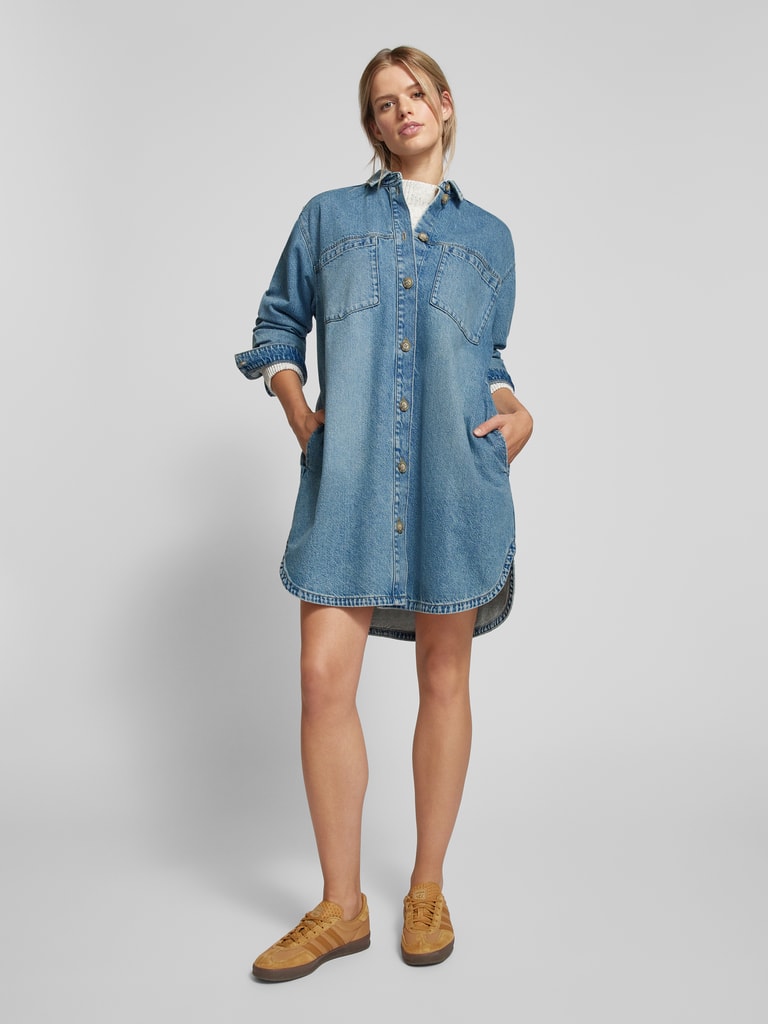 Tommy Jeans Curve PLUS SIZE jeansjurk met knoopsluiting in jeansblauw