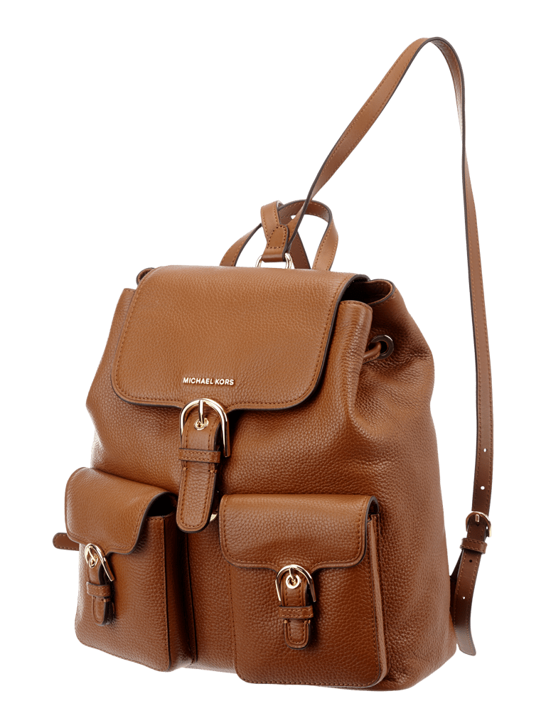 MICHAEL Michael Kors Rucksack aus Leder mit Außenfächern (cognac
